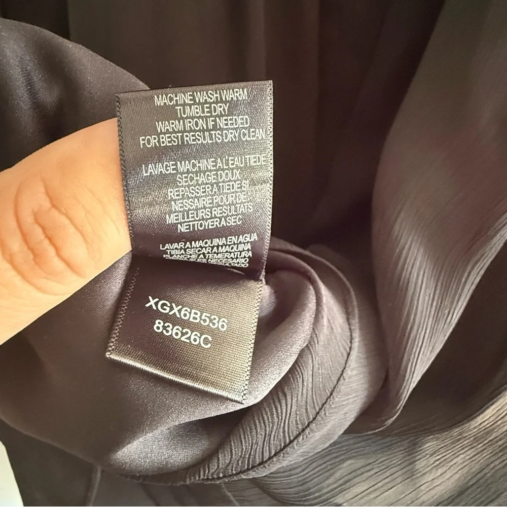 Nordstrom Max and Cleo Cocktail dress size 12 Black Ruched Floral Chiffon‎